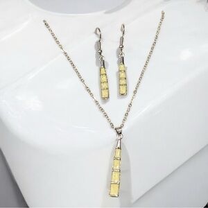 Elegant Silver and Yellow Jewelry Set